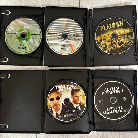 Movie Night Action & Adventure DVD Lot Platoon, Sniper, Lethal Weapon + More - Picture 7 of 13